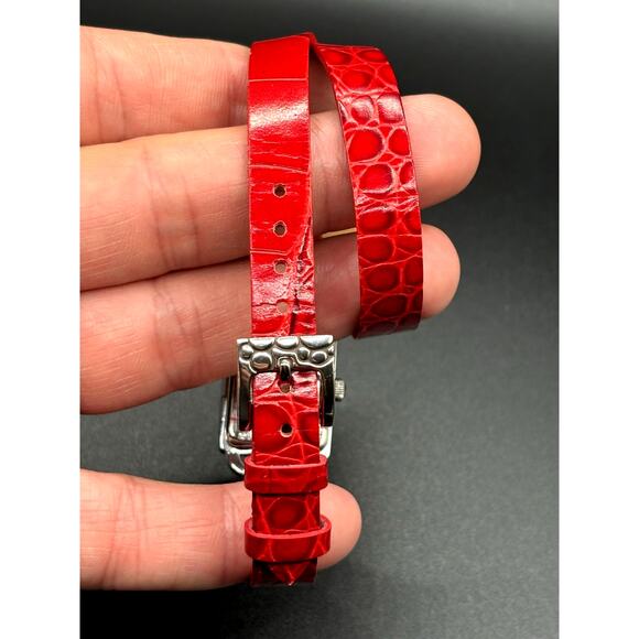 Brighton Petoskey Women\'s Genuine Italian Red Leather Strap Vintage Watch NIB main image 15